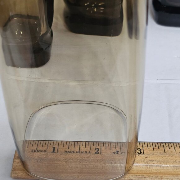 4 Libbey Carrington Smoke Cooler Glasses 17oz square beveled base 6" glassware 2 - Picture 5 of 6